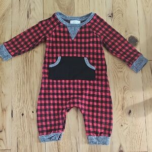Miki Miette Buffalo Check Leo Romper 3 months